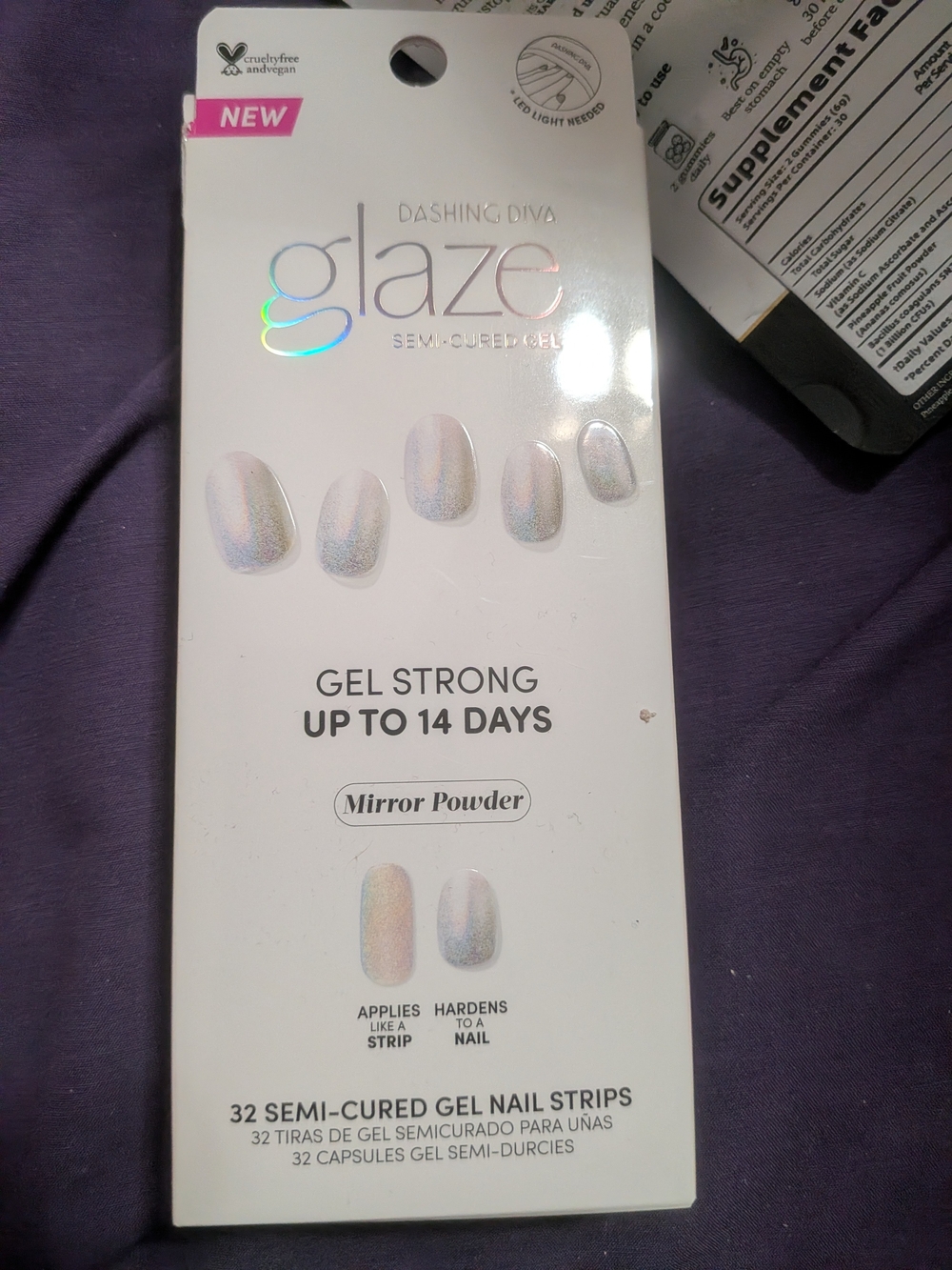 Glaze Mirror Powder Semi-Cured Gel Nail Strips — Lot Only